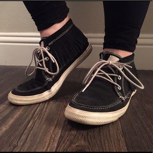 Converse All Star Leather Moccasin Mid with Fringe
